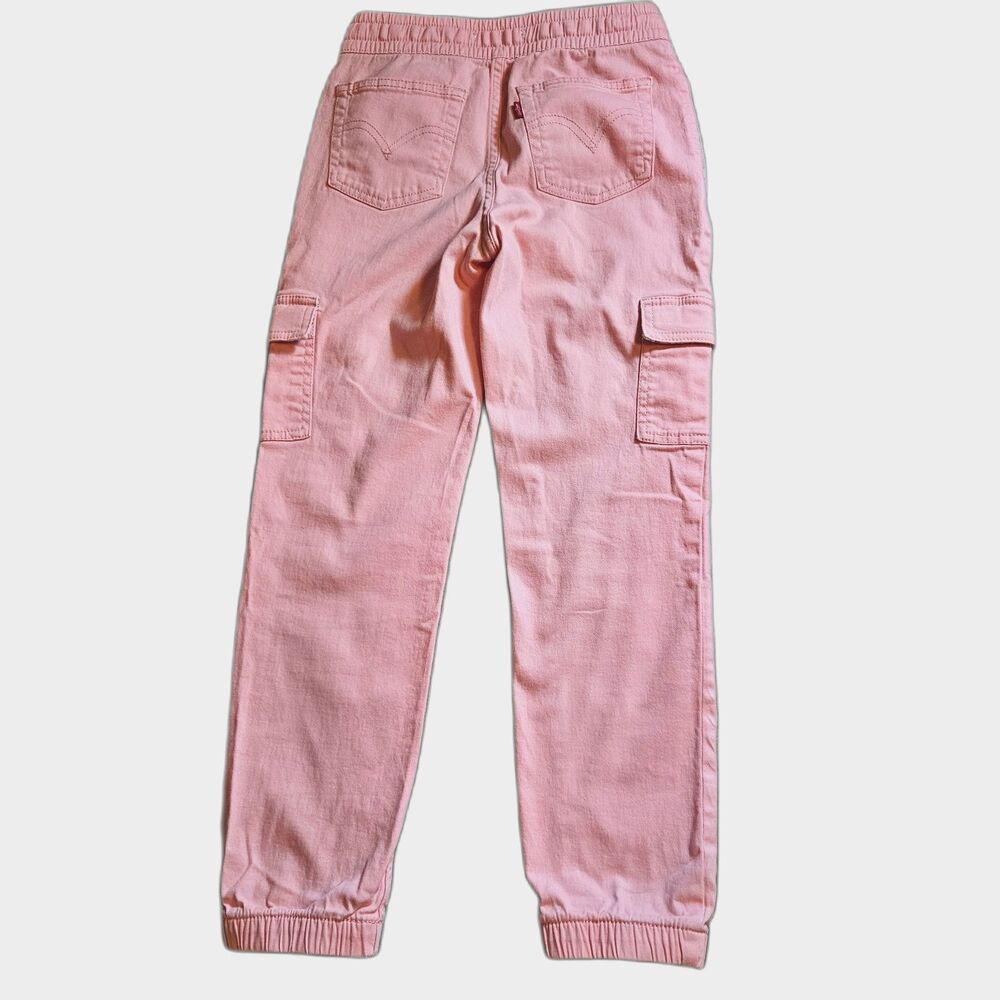 Levi's Girl's High-Rise Cargo Jogger Pants Pink Size 10 Elastic Waistband - Picture 2 of 13